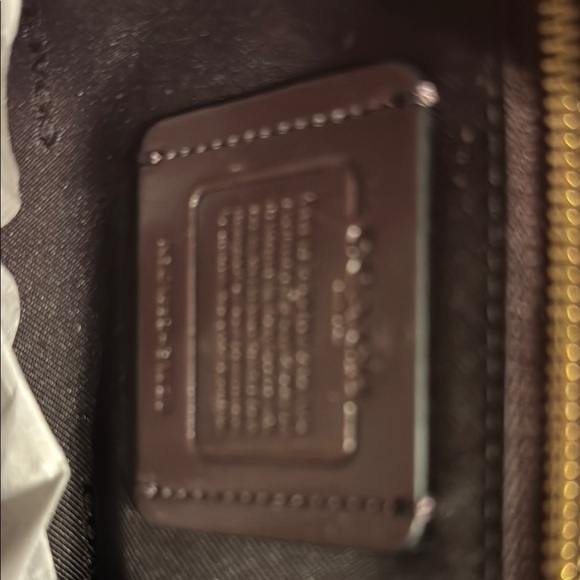 VINTAGE NWOT COACH Brown Leather Satchel with Gold Accents - Picture 6 of 10